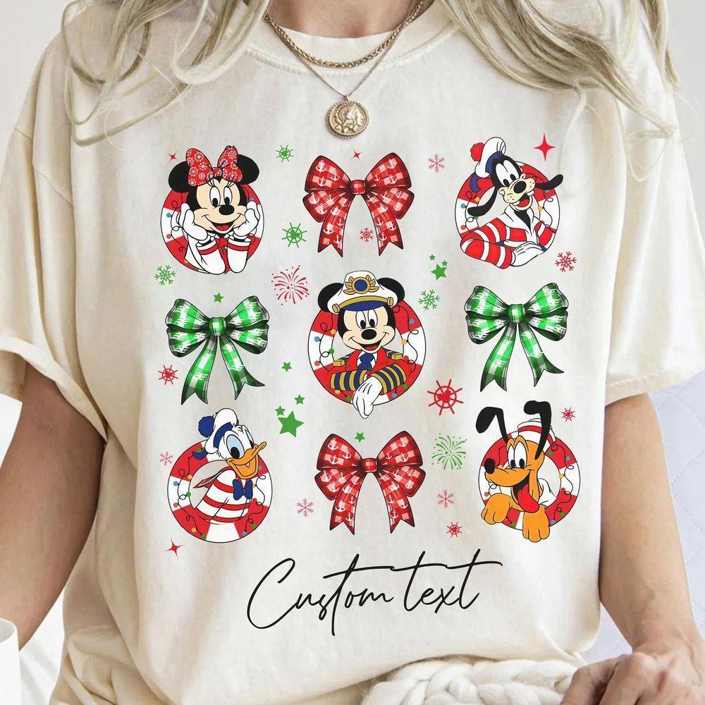 Personalized Mickey And Friends Coquette Bows Cruise Christmas Vuitino Merch